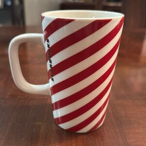 Starbucks Candycane Candy Stripe Red White Coffee Tea Mug Cup